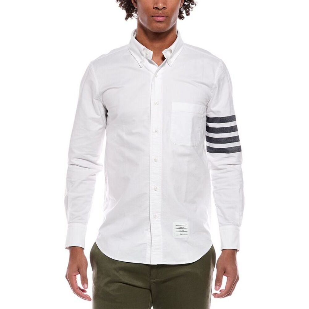 Thom Browne Mens  Banded Shirt, White